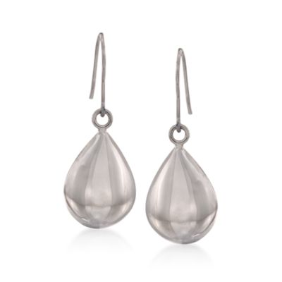 Italian Sterling Silver Teardrop Earrings &mdash; Alt Image 1