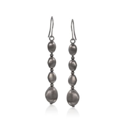Italian Free-Form Linear Earrings in Sterling Silver &mdash; Alt Image 1