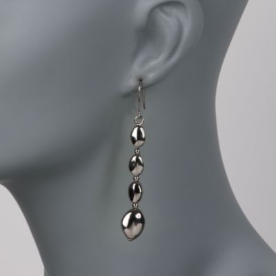 Italian Free-Form Linear Earrings in Sterling Silver &mdash; Alt Image 2