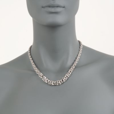 Italian Sterling Silver Graduated Byzantine Necklace &mdash; Alt Image 3