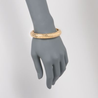 Italian 18kt Over Sterling Snakeskin-Embossed Bracelet. 7" &mdash; Alt Image 2