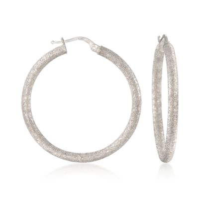 Italian Sterling Silver Hoop Earrings &mdash; Alt Image 1