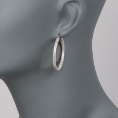 Italian Sterling Silver Hoop Earrings &mdash; Alt Image 2