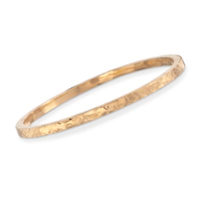 Italian 24kt Over Sterling Hammered Bangle Bracelet &mdash; Alt Image 1