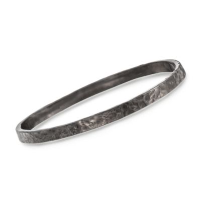 Italian Sterling Silver Hammered Bangle Bracelet &mdash; Alt Image 1
