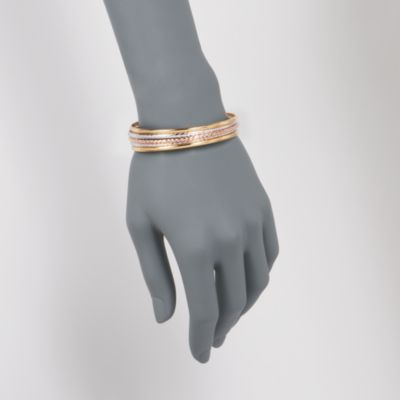 Set of Five Multicolored Sterling Silver Bangle Bracelets. 7" &mdash; Alt Image 2