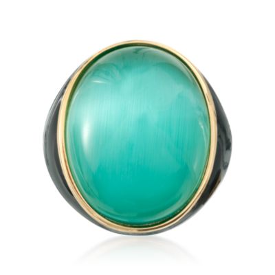 Italian Green Doublet Ring in 24kt Over Sterling &mdash; Alt Image 1
