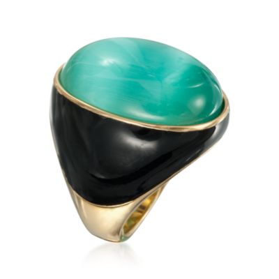 Italian Green Doublet Ring in 24kt Over Sterling &mdash; Alt Image 3
