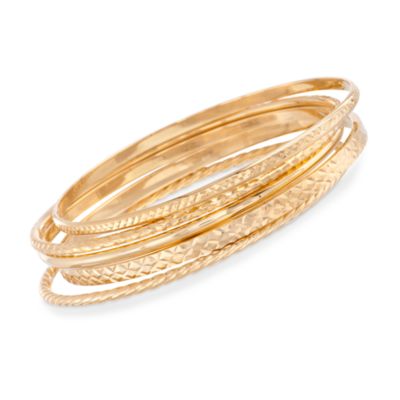 Set of Five Textured Bangles in 18kt Over Sterling &mdash; Alt Image 1