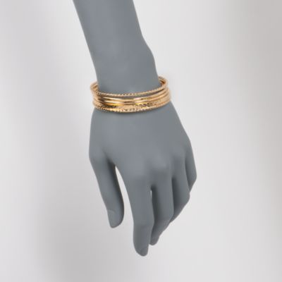 Set of Five Textured Bangles in 18kt Over Sterling &mdash; Alt Image 2