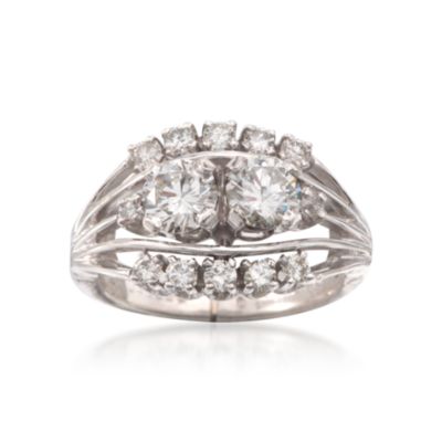 C. 1970 Vintage Jabel 1.10 ct. t.w. Diamond Ring in 18kt White Gold. Size 4.75 &mdash; Alt Image 1