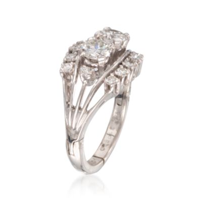 C. 1970 Vintage Jabel 1.10 ct. t.w. Diamond Ring in 18kt White Gold. Size 4.75 &mdash; Alt Image 3