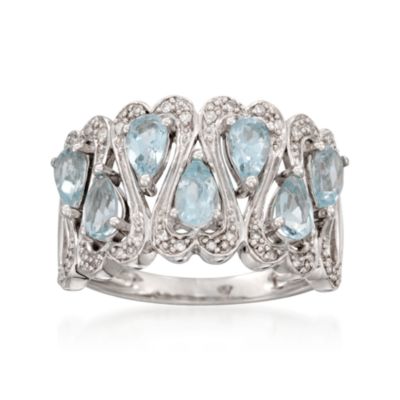 1.50 ct. t.w. Blue Topaz and .10 ct. t.w. Diamond Ring in Sterling Silver &mdash; Alt Image 1