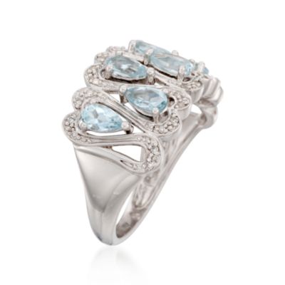 1.50 ct. t.w. Blue Topaz and .10 ct. t.w. Diamond Ring in Sterling Silver &mdash; Alt Image 3