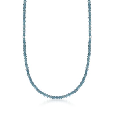 London Blue Topaz Bead Necklace With 14kt Yellow Gold Clasp &mdash; Alt Image 1