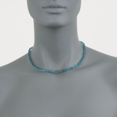 London Blue Topaz Bead Necklace With 14kt Yellow Gold Clasp &mdash; Alt Image 2
