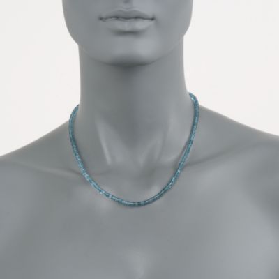 London Blue Topaz Bead Necklace With 14kt Yellow Gold Clasp &mdash; Alt Image 3