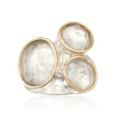 Rock Crystal Cluster Ring in 14kt Yellow Gold &mdash; Alt Image 1
