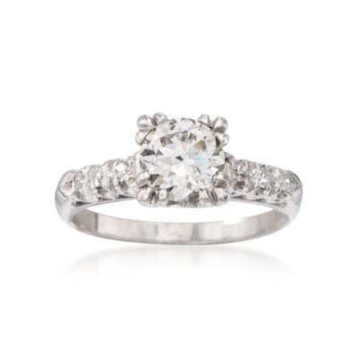 C. 1990 Vintage 1.22 ct. t.w. Diamond Ring in 14kt White Gold. Size 7.5 &mdash; Alt Image 1