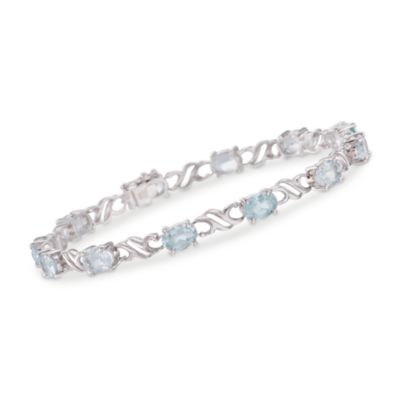 8.30 ct. t.w. Aquamarine Bracelet in Sterling Silver. 7.5" &mdash; Alt Image 1