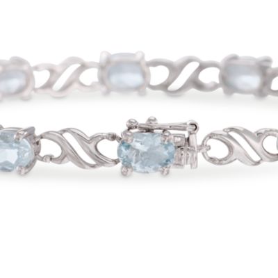 8.30 ct. t.w. Aquamarine Bracelet in Sterling Silver. 7.5" &mdash; Alt Image 3