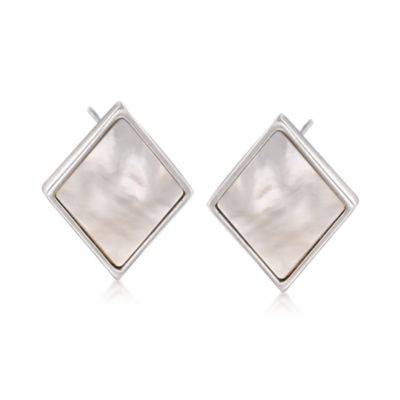 Italian Mother-Of-Pearl Earrings in Sterling Silver &mdash; Alt Image 1