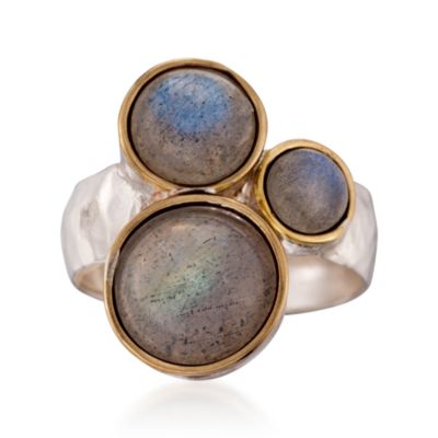 Bezel-Set Labradorite Ring in Two-Tone &mdash; Alt Image 1