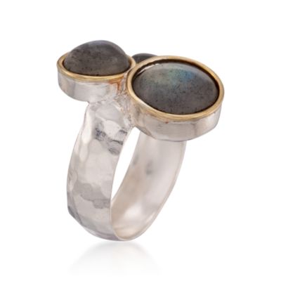 Bezel-Set Labradorite Ring in Two-Tone &mdash; Alt Image 3