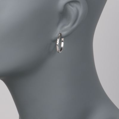 14kt White Gold Oval Hoop Earrings &mdash; Alt Image 2