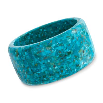 Turquoise Mosaic Bangle Bracelet. 7" &mdash; Alt Image 1
