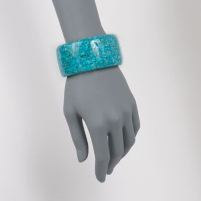 Turquoise Mosaic Bangle Bracelet. 7" &mdash; Alt Image 2