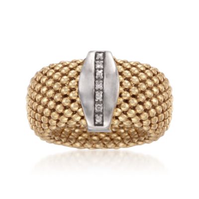 Italian Diamond Mesh Ring in Two-Tone &mdash; Alt Image 1