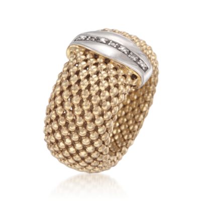 Italian Diamond Mesh Ring in Two-Tone &mdash; Alt Image 3