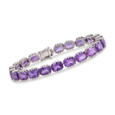 26.80 ct. t.w. Amethyst Line Bracelet in Sterling Silver. 7" &mdash; Alt Image 1