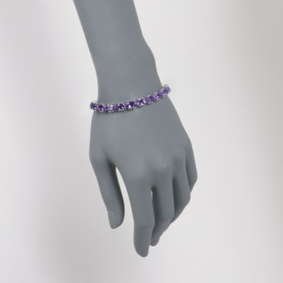 26.80 ct. t.w. Amethyst Line Bracelet in Sterling Silver. 7" &mdash; Alt Image 2
