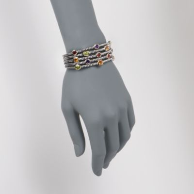 8.10 ct. t.w. Multi-Gem Cuff Bracelet in Two-Tone. 7" &mdash; Alt Image 2