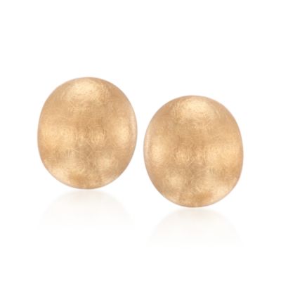 Italian Brushed Earrings in 22kt Over Sterling &mdash; Alt Image 1