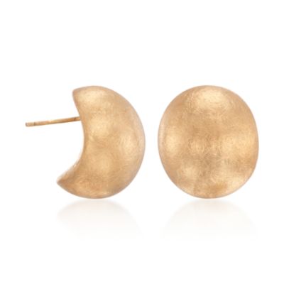 Italian Brushed Earrings in 22kt Over Sterling &mdash; Alt Image 3