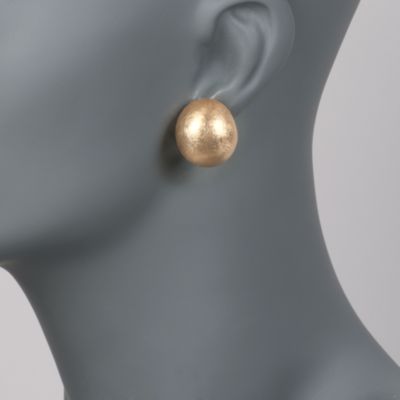 Italian Brushed Earrings in 22kt Over Sterling &mdash; Alt Image 2