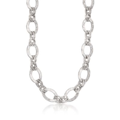 Italian Oval-Link Necklace in Sterling Silver &mdash; Alt Image 1