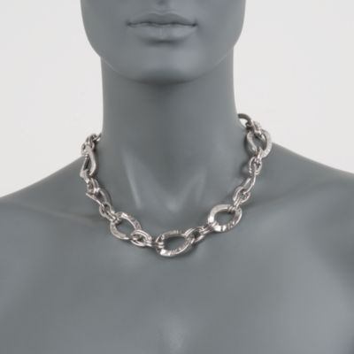 Italian Oval-Link Necklace in Sterling Silver &mdash; Alt Image 2