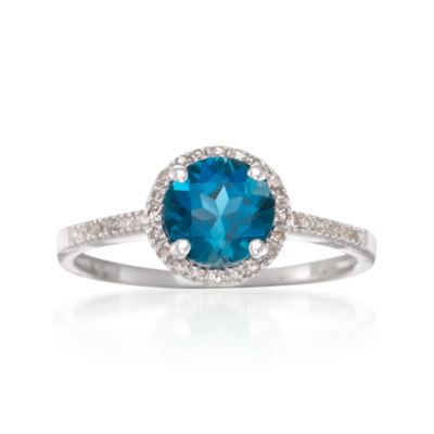 1.55 Carat London Blue Topaz and .10 ct. t.w. Diamond Ring in 14kt White Gold &mdash; Alt Image 1
