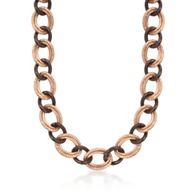 Italian Two-Tone Oval-Link Necklace &mdash; Alt Image 1