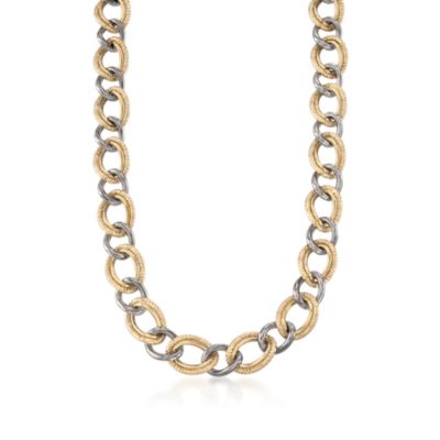 Italian Two-Tone Link Necklace &mdash; Alt Image 1