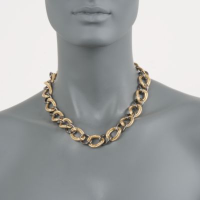 Italian Two-Tone Link Necklace &mdash; Alt Image 2