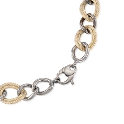 Italian Two-Tone Link Necklace &mdash; Alt Image 3