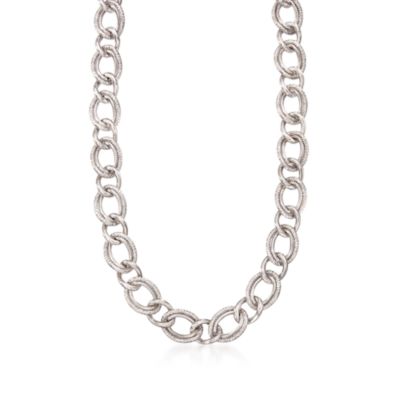 Italian Sterling Silver Oval-Link Necklace &mdash; Alt Image 1