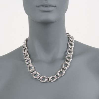 Italian Sterling Silver Oval-Link Necklace &mdash; Alt Image 3