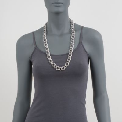 Italian Sterling Silver Oval-Link Necklace &mdash; Alt Image 4