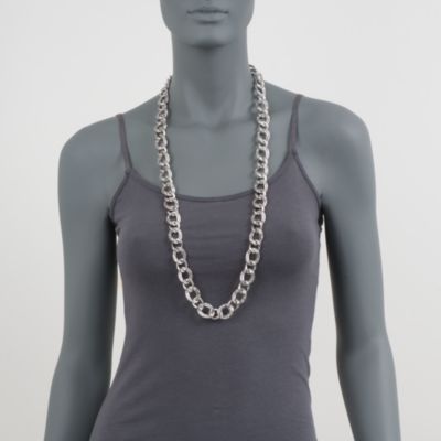 Italian Sterling Silver Oval-Link Necklace &mdash; Alt Image 5